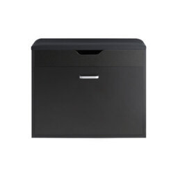 Sobuy Fsr95-Sch, Hallway Shoe Rack Shoe Bench Shoe Cabinet With Folding Padded Seat, Black,w60Xd30Xh49