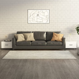 Berkfield Coffee Table With Metal Legs 2 Pcs White 50X50X40 Cm - thumbnail 1