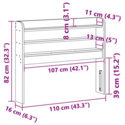 Berkfield Headboard With Shelves 100 Cm Solid Wood Pine - thumbnail 9