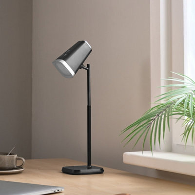 Beliani Black 2-In-1 Office Desk And Wall Lamp With Detachable Head And Stepless Touch Dimming - image 1
