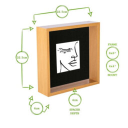 "Nicola Spring 8 X 8"" Deep Photo Frames - Light Wood/ivory Mount - 3D Deep Box Picture Frame Display Case (4 X 4"" Mount) X2" - thumbnail 4