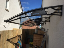 Canofix UK Canofix Door Canopy Pc 5000 Width X 1500 Projection (Black Bracket - Clear Sheet) - thumbnail 3