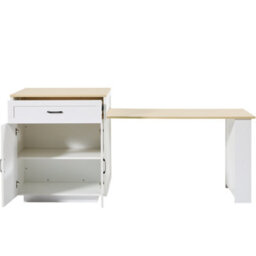 Matteo White Extendable Kitchen Island & Bar Table With Storage - 2-6 Seater - thumbnail 5