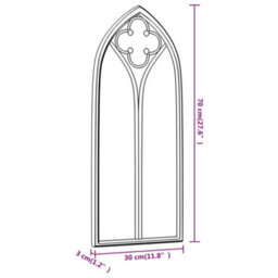 Berkfield Mirror Black 70X30 Cm Iron For Indoor Use - thumbnail 6