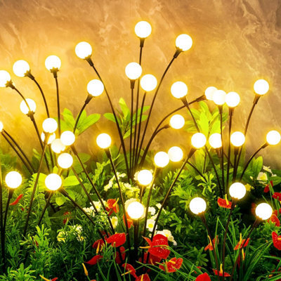 4 Pack 32 Led Solar Firefly Lights, Waterproof Outdoor Garden Decor, Warm White, Unique Gift - image 1
