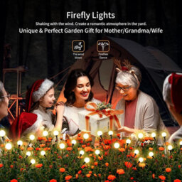 4 Pack 32 Led Solar Firefly Lights, Waterproof Outdoor Garden Decor, Warm White, Unique Gift - thumbnail 5
