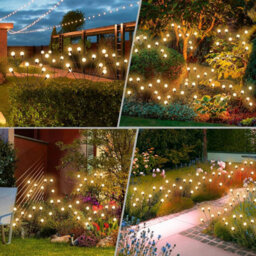 4 Pack 32 Led Solar Firefly Lights, Waterproof Outdoor Garden Decor, Warm White, Unique Gift - thumbnail 6