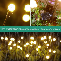 4 Pack 32 Led Solar Firefly Lights, Waterproof Outdoor Garden Decor, Warm White, Unique Gift - thumbnail 4