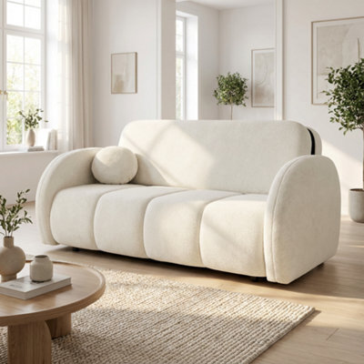 Viva Comfy Iv Sofa Bed With Storage Compartment Particle Board Metal Legs Wooden Frame 172X103X85Cm White - image 1
