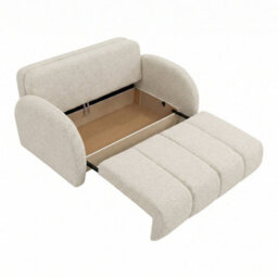 Viva Comfy Iv Cream Sofa Bed With Storage Compartment Particle Board Metal Legs Wooden Frame 172X103X85Cm - thumbnail 5