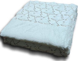 Homes & Linen Teddy Fleece Christmas Tree White Throw 150X200Cm Soft Plush Festive Winter Blanket
