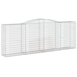 Berkfield Arched Gabion Baskets 7 Pcs 400X50X140/160 Cm Galvanised Iron - thumbnail 3
