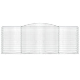 Berkfield Arched Gabion Baskets 7 Pcs 400X50X140/160 Cm Galvanised Iron - thumbnail 4