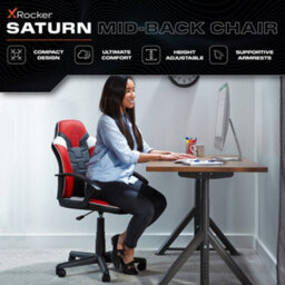 X Rocker Saturn Ergonomic Pc Office Gaming Chair - Red - thumbnail 2