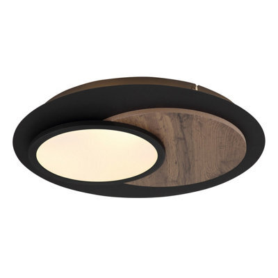 Luminosa Lighting Luminosa Kory Semi Flush Ceiling Light Matt Black Led 3000K - image 1