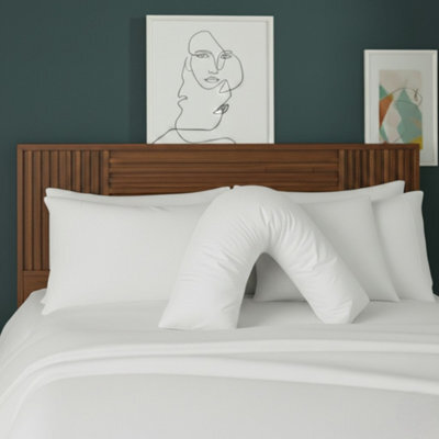 V Shape Pillowcase For Support Maternity Pillows Polycotton Easy Care White - image 1