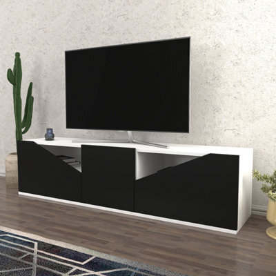 Decorotika Carson Tv Stand Tv Unit For Tv's Up To 72 Inch White And Anthracite - image 1