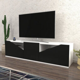 Decorotika Carson Tv Stand Tv Unit For Tv's Up To 72 Inch White And Anthracite - thumbnail 1