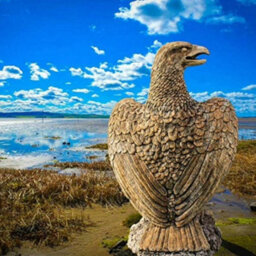 Giant Golden Eagle Stone Cast  Garden Statue - thumbnail 2
