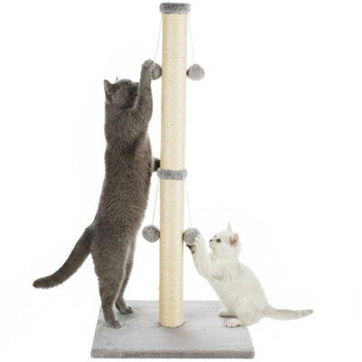 Daisy & Max Cat Scratching Post 86Cm, Tall Sisal Cat Scratcher With Plush Sturdy Base & Hanging Toys, Durable Cat Toys - image 1