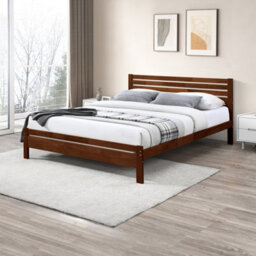 Furniturebox Uk Declan Walnut Stain Solid Pine King Size Bed Frame - thumbnail 1