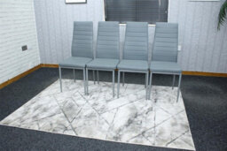 Kosy Koala Dining Chairs Set Of 4 Grey Leather Kitchen Chairs - thumbnail 3