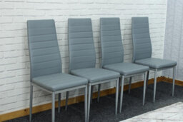 Kosy Koala Dining Chairs Set Of 4 Grey Leather Kitchen Chairs - thumbnail 2