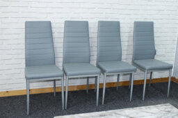 Kosy Koala Dining Chairs Set Of 4 Grey Leather Kitchen Chairs - thumbnail 1