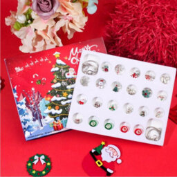 Amorly 24-Day Christmas Countdown Advent Calendar - Surprise Diy Bracelet Kit With Zinc Alloy Charms, Antique Silvery Finish - thumbnail 5
