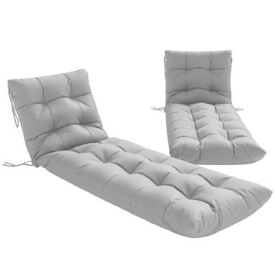 Outsunny Sun Lounger Cushions Only, Replacement Pads With 4 Ties - image 1