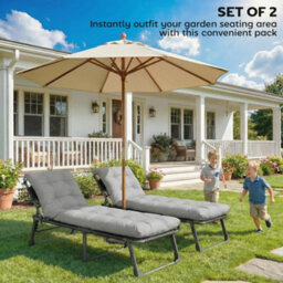 Outsunny Sun Lounger Cushions Only, Replacement Pads With 4 Ties - thumbnail 8