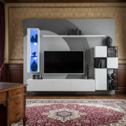 Switch Met Ii Living Room Wall Unit Set With Tv Cabinet Display Cabinet Shelves Hanging Cabinets Led Lighting White - thumbnail 1