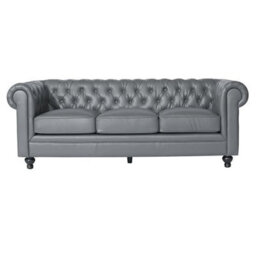 Furniture in Fashion Hertford Faux Leather 3 + 2 Seater Sofa Set In Grey - thumbnail 3