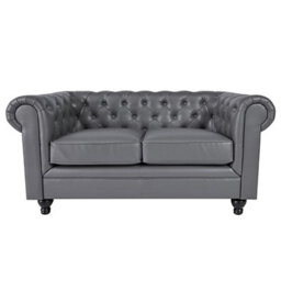 Furniture in Fashion Hertford Faux Leather 3 + 2 Seater Sofa Set In Grey - thumbnail 2