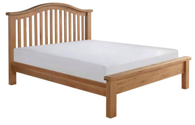 Save On Goods UK 5Ft King Size Real Oak,chunky, Curved, Solid,strong,wood Bed Frame.low Foot End Wooden Bedstead - image 1