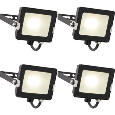 4 Pack Outdoor Waterproof Led Floodlight - 20W Cool White Led - Matt Black - image 1