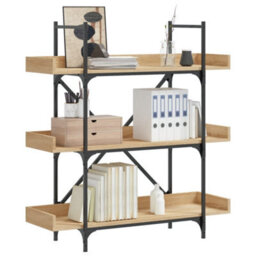 Berkfield Bookcase 3-Tier Sonoma Oak 100X33X108.5 Cm Engineered Wood - thumbnail 1