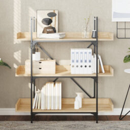 Berkfield Bookcase 3-Tier Sonoma Oak 100X33X108.5 Cm Engineered Wood - thumbnail 3