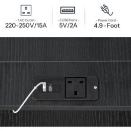 Bedside Table With Drawers And Charging Station Small Nightstand - thumbnail 4