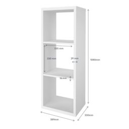 GoodHome Mixxit White Freestanding 3 Shelf Rectangular Shelving Unit, (H)1080mm (W)389mm - thumbnail 7