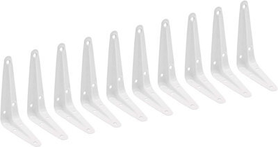 Shelf Bracket White 100X75mm   4X3 Inch Wall Mounted Shelving Support Corner Brackets, Multi Purpose Use, Pack Of 10 - image 1
