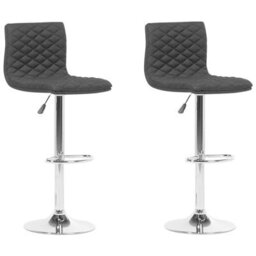 Beliani Set Of 2 Bar Chairs Orlando Swivel Black - thumbnail 1