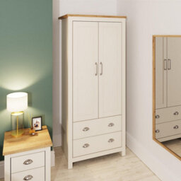 Timber Art Design Lisbon Cream 2 Door Double Wardrobe 2 Drawers - thumbnail 8