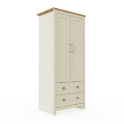 Timber Art Design Lisbon Cream 2 Door Double Wardrobe 2 Drawers - thumbnail 4
