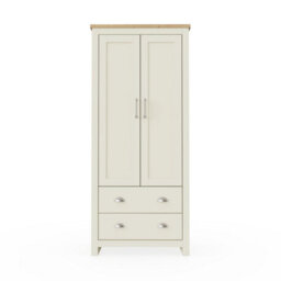 Timber Art Design Lisbon Cream 2 Door Double Wardrobe 2 Drawers - thumbnail 1