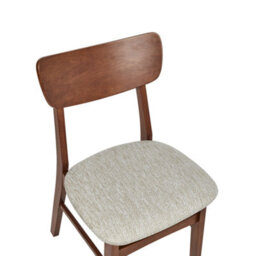 Beliani Set Of 2 Dining Chairs Anoka Wood Brown/ Beige - thumbnail 7