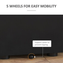 Vinsetto 3 Drawer Metal Filing Cabinet Lockable 5 Wheels Under Desk Black - thumbnail 7