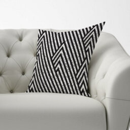 Warren Reed Designer Oblique Black Grunge Pattern Cushions 60Cm X 60Cm - thumbnail 2