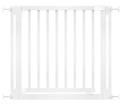 Safetots Wooden Elegance Gate, White, 87Cm - 95Cm, Pressure Fit Safety Gate, 65Cm Extra Wide Doorway, Easy Installation - image 1