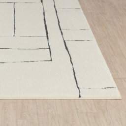 Livabliss Freud-Modern Ivory Black High Pile Living Dining Bedroom Rug 200 X 275 Cm Easy Care, Non Shedding - thumbnail 5